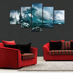 Exclusive 5 Pieces Ocean Wave Canvas — Ocean Wave — Size 5pcs set — Lifestyle View