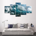 Exclusive 5 Pieces Ocean Wave Canvas — Ocean Wave — Size 5pcs set — Front View