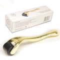 Exclusive 540 Microneedle Roller With Gold And Silver Handle — Golden — Size 0.25mm — Front View