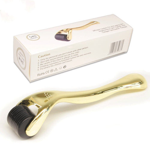 Exclusive 540 Microneedle Roller With Gold And Silver Handle — Golden — Size 0.25mm — Front View