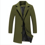 Exclusive Men's Solid Colour Casual Coat ? Lapel Mid-Length Windbreaker Jacket ? Dark grey ? Size 2XL ? Top View