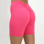 Exclusive Deep V Back Ruched Yoga Shorts for Women ? Tight Fitness Athletic Shorts ? Dark Purple ? Size XS ? Alternate View 15