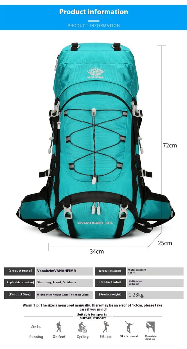 Exclusive 60 Liters Large Capacity Backpack — Orange — Size 60L — Alternate View 23
