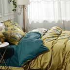 Exclusive 60 long-staple cotton printing four-piece suit — Yellow — Size 220X240cm — Alternate View 7