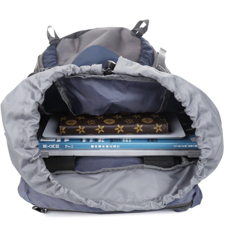 Exclusive 60L large capacity travel backpack — Blue — Back View