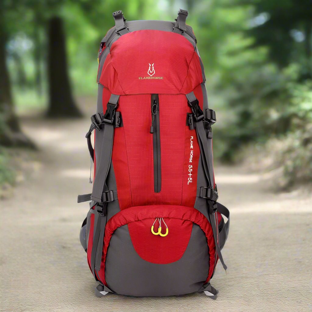 Exclusive 60L large capacity travel backpack — Blue — Front View