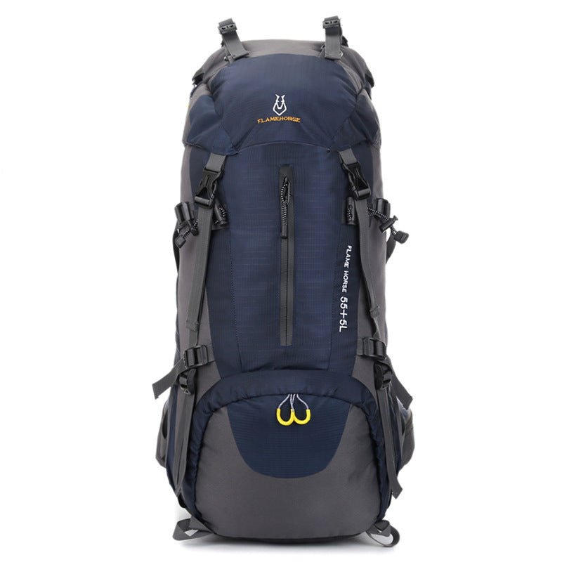 Exclusive 60L large capacity travel backpack — Blue — Top View