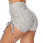 Exclusive Textured Butt Lift Drawstring Shorts for Women ? Slim Fit Yoga Gym Jogging ? Pink ? Size S ? Alternate View 7