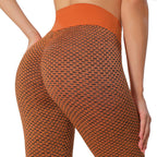 Exclusive Women's Plaid Seamless High Waist Leggings ? Breathable Yoga Fitness Gym Pants ? Green ? Size L ? Alternate View 7