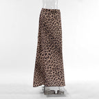 Exclusive Women's Leopard Print Mermaid Maxi Skirt ? Fitted Bodycon Long Skirt Streetwear ? Leopard Print ? Size S ? Top View
