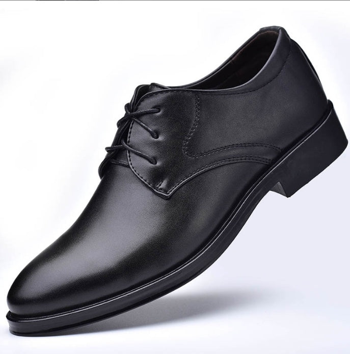 Exclusive Men's Pointed Toe Lace-Up Dress Shoes ? Casual Fashion Leather-Look ? Black ? Size 38 ? Lifestyle View