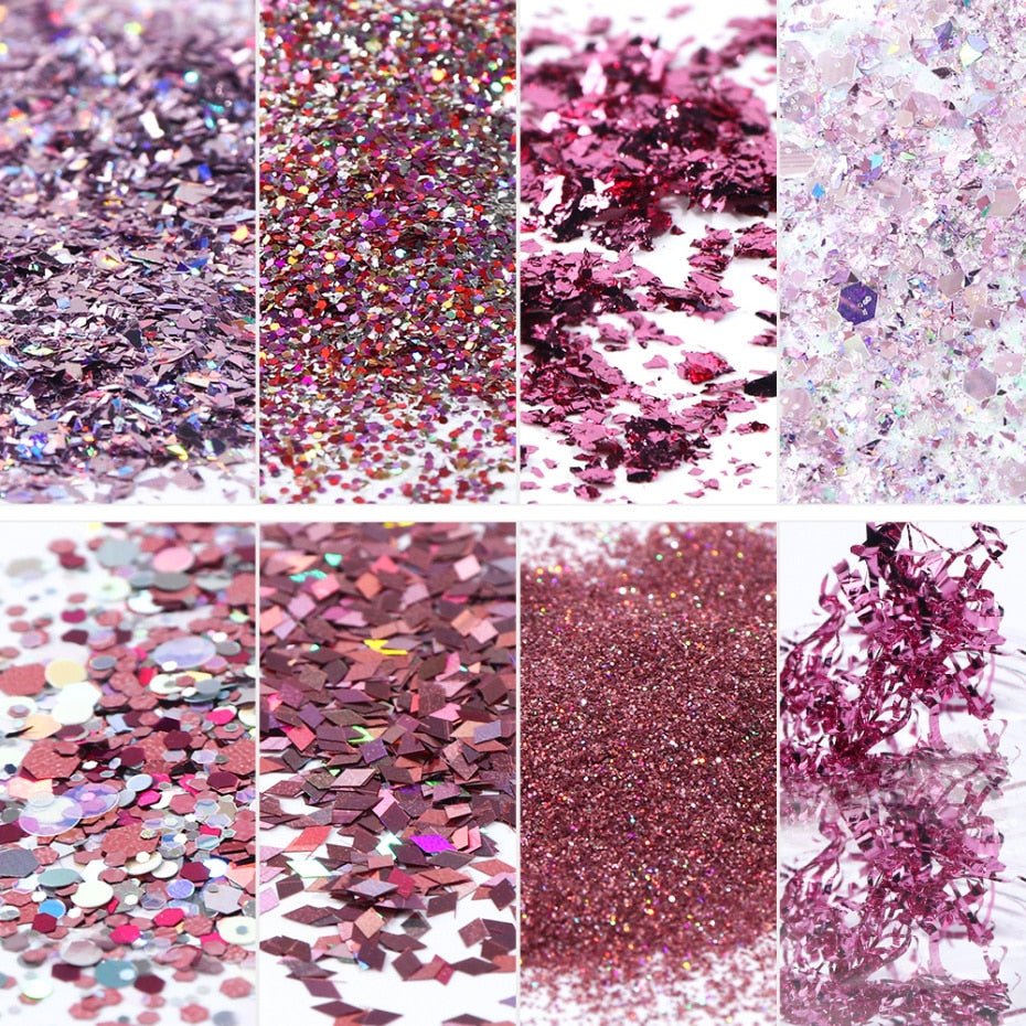 Exclusive 8 Box Mix Glitter Nail Art Powder Flakes Set — 10color — Alternate View 13