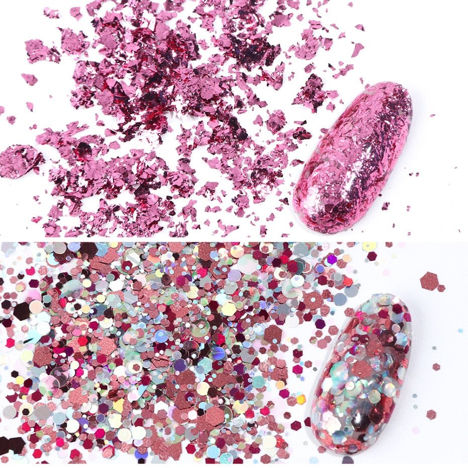 Exclusive 8 Box Mix Glitter Nail Art Powder Flakes Set — 10color — Alternate View 11