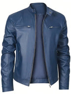 Exclusive Men's PU Leather Jacket ? Zip-Up Cardigan Style with Patch Pockets ? Khaki ? Size S ? Alternate View 14