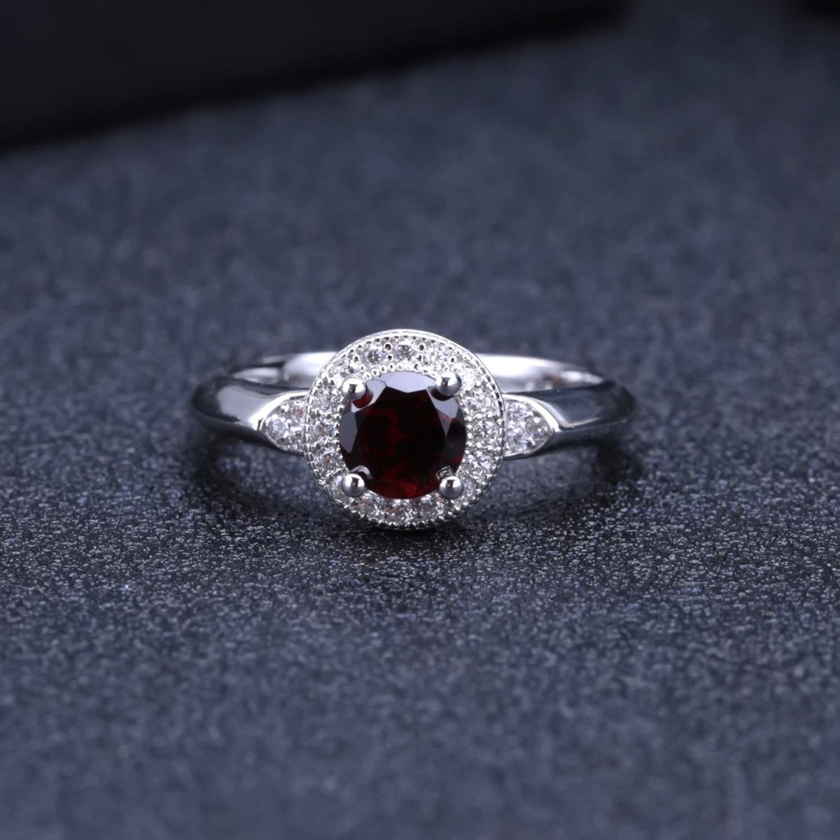 Exclusive 925 Silver Inlaid Pomegranate Ring — Silver — Alternate View 9