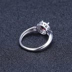 Exclusive 925 Silver Inlaid Pomegranate Ring — Silver — Top View