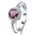 Exclusive 925 Silver Inlaid Pomegranate Ring — Silver — Front View