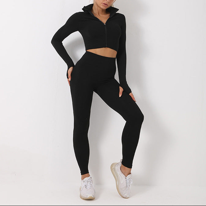 Exclusive Women's 3-Piece Seamless Yoga Set ? Leggings, Crop Top & Sports Bra Gym Tracksuit ? Army green ? Size S ? Alternate View 16