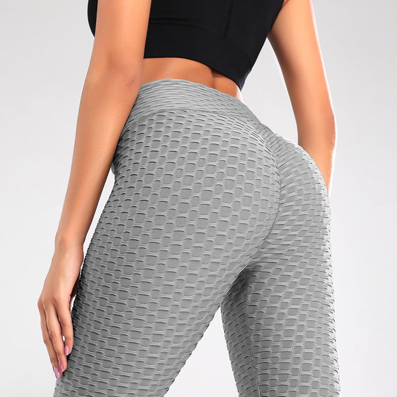 Exclusive Women's High Waist Tummy Control Leggings ? Fitness Yoga Running Pants ? Grey ? Size S ? Top View