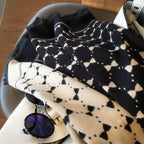 Exclusive Reversible Bow Scarf - Trendy Style — Black Rice Yellow — Size 190x65cm — Alternate View 18