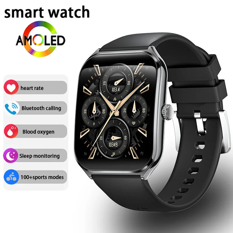 Exclusive New Ultra Thin Smart Watch Men 1.96' AMOLED HD Pixel Display Always Show Time BT Call Reminder Smartwatch Ladies For Android iOS ? Silver mesh belt ? Alternate View 7