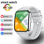 Exclusive New Ultra Thin Smart Watch Men 1.96' AMOLED HD Pixel Display Always Show Time BT Call Reminder Smartwatch Ladies For Android iOS ? Silver mesh belt ? Alternate View 8