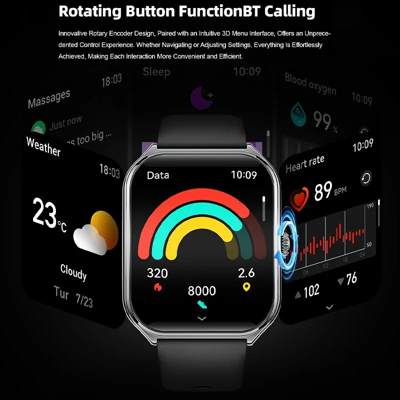 Exclusive New Ultra Thin Smart Watch Men 1.96' AMOLED HD Pixel Display Always Show Time BT Call Reminder Smartwatch Ladies For Android iOS ? Silver mesh belt ? Top View