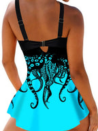 Exclusive Women's Bikini Swimsuit Octopus Print Split Swimsuit ? C1Blue ? Size XXXL ? Side View