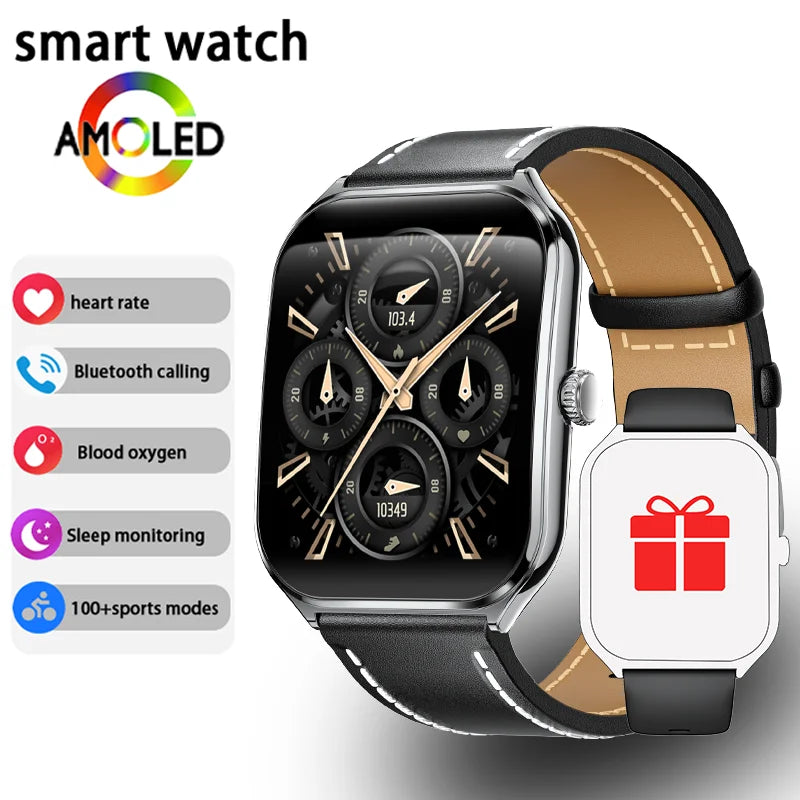 Exclusive New Ultra Thin Smart Watch Men 1.96' AMOLED HD Pixel Display Always Show Time BT Call Reminder Smartwatch Ladies For Android iOS ? Silver mesh belt ? Alternate View 9