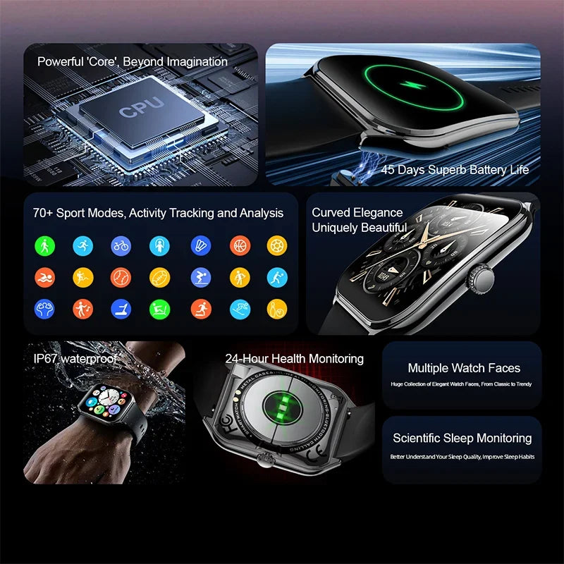 Exclusive New Ultra Thin Smart Watch Men 1.96' AMOLED HD Pixel Display Always Show Time BT Call Reminder Smartwatch Ladies For Android iOS ? Silver mesh belt ? Back View