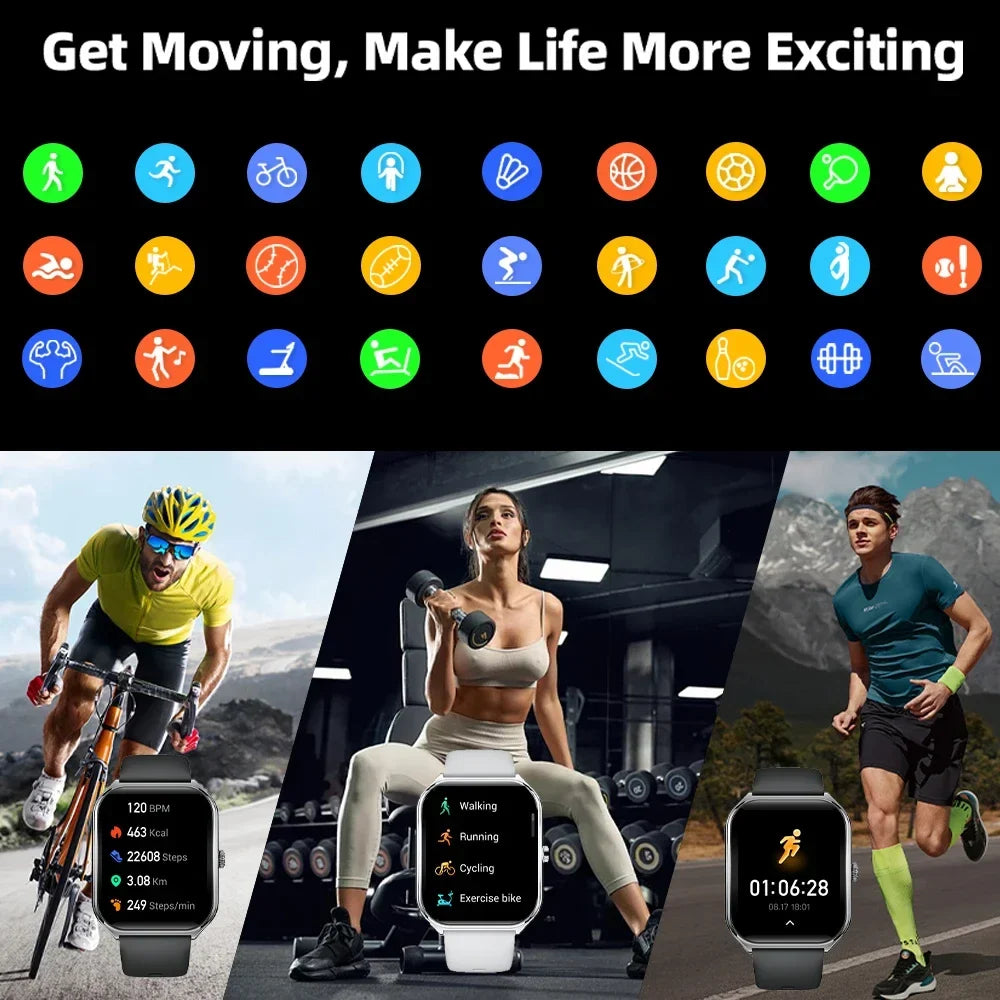 Exclusive New Ultra Thin Smart Watch Men 1.96' AMOLED HD Pixel Display Always Show Time BT Call Reminder Smartwatch Ladies For Android iOS ? Silver mesh belt ? Lifestyle View