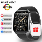Exclusive New Ultra Thin Smart Watch Men 1.96' AMOLED HD Pixel Display Always Show Time BT Call Reminder Smartwatch Ladies For Android iOS ? Silver mesh belt ? Alternate View 11