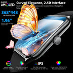 Exclusive New Ultra Thin Smart Watch Men 1.96' AMOLED HD Pixel Display Always Show Time BT Call Reminder Smartwatch Ladies For Android iOS ? Silver mesh belt ? Side View