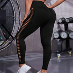 Exclusive High Waist Butt Lift Seamless Leggings ? Tie Dye Yoga Pants for Women ? Coffee ? Size S ? Top View