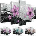 Exclusive Abstract Gorgeous Flower 5 Piece Canvas — Green — Size 20X30cmX2 drawing core — Front View