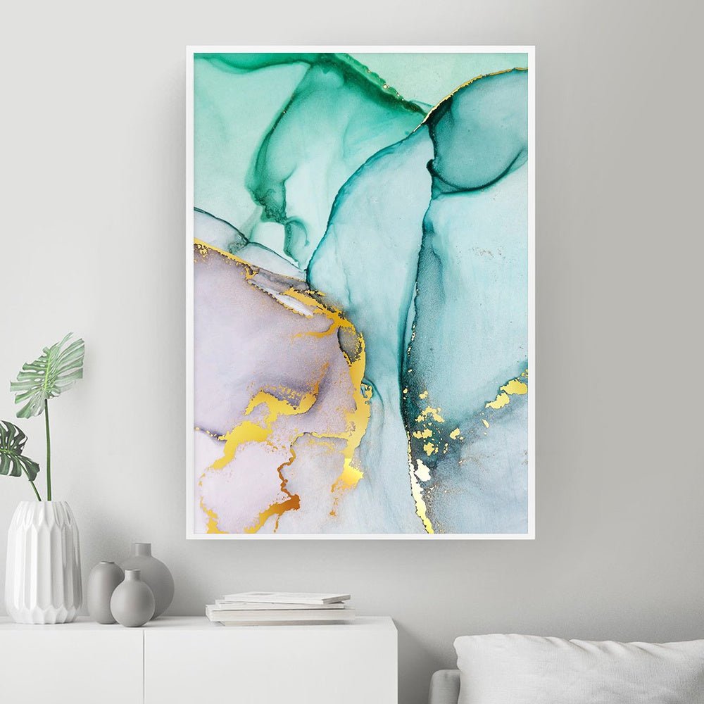Exclusive Abstract Green Gold Foil Canvas — A style — Size 30x40cm — Alternate View 7