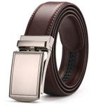 Exclusive Adjustable Holeless Leather Belts — Dark brown — Size 130cm — Back View