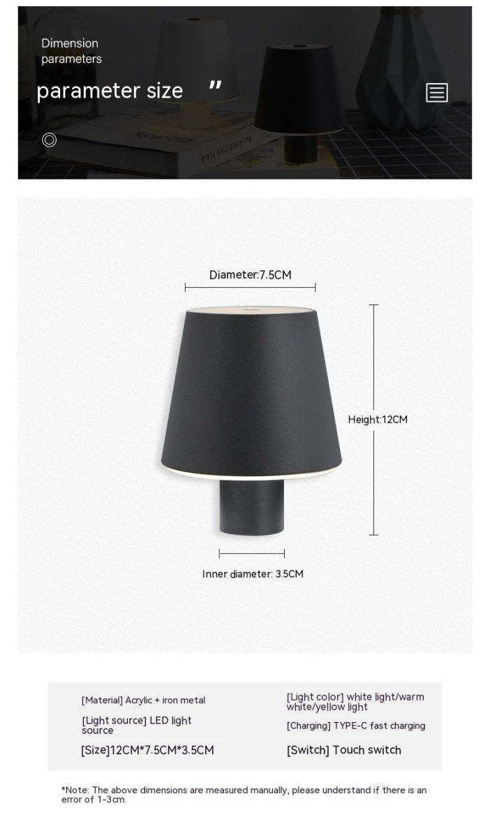 Exclusive Advanced Dimmable Table Lamp with Touch Control — Sand Black Plastic — Alternate View 12