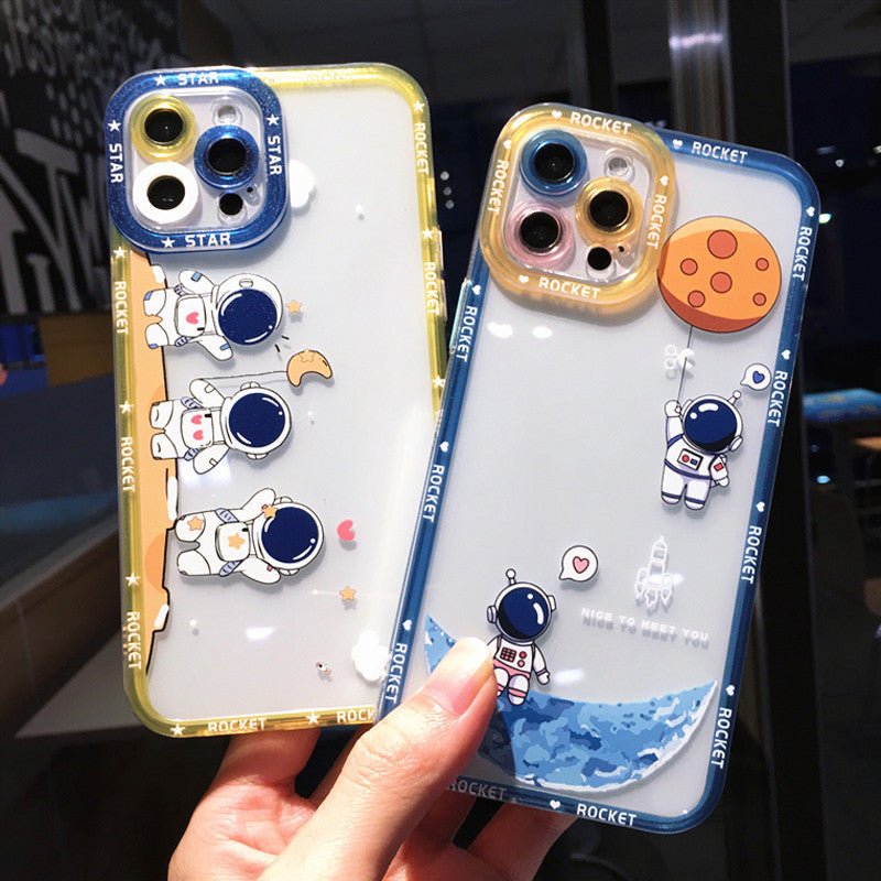 Exclusive Angel Eye Astronaut All Inclusive Soft Phone Case — 3Astronauts — Size iphone7/8(se2020) — Back View