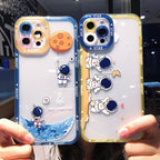 Exclusive Angel Eye Astronaut All Inclusive Soft Phone Case — 3Astronauts — Size iphone7/8(se2020) — Side View