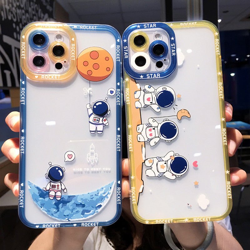 Exclusive Angel Eye Astronaut All Inclusive Soft Phone Case — 3Astronauts — Size iphone7/8(se2020) — Front View