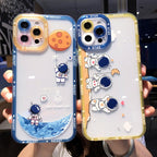 Exclusive Angel Eye Astronaut All Inclusive Soft Phone Case — 3Astronauts — Size iphone7/8(se2020) — Front View