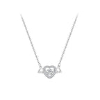 Exclusive Angel Heart Necklace For Women — White Gold Color — Size 925 Silver — Top View