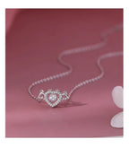 Exclusive Angel Heart Necklace For Women — White Gold Color — Size 925 Silver — Lifestyle View
