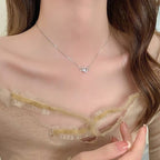 Exclusive Angel Heart Necklace For Women — White Gold Color — Size 925 Silver — Detail View