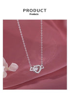 Exclusive Angel Heart Necklace For Women — White Gold Color — Size 925 Silver — Alternate View 7