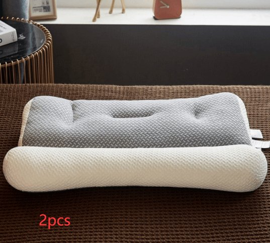 Exclusive Neck Protection Pillow - Soybean Fiber — Grey — Size 40x60cm — Width 1PC — Lifestyle View