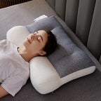 Exclusive Zoned Knit Neck Support Pillow — Grey — Size 1PCS — Detail View