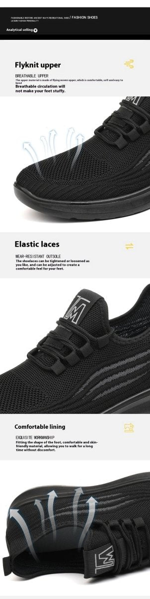 Exclusive Antiskid Breathable Sports Shoes | Comfort & Performance — Black — Size 39 — Alternate View 10