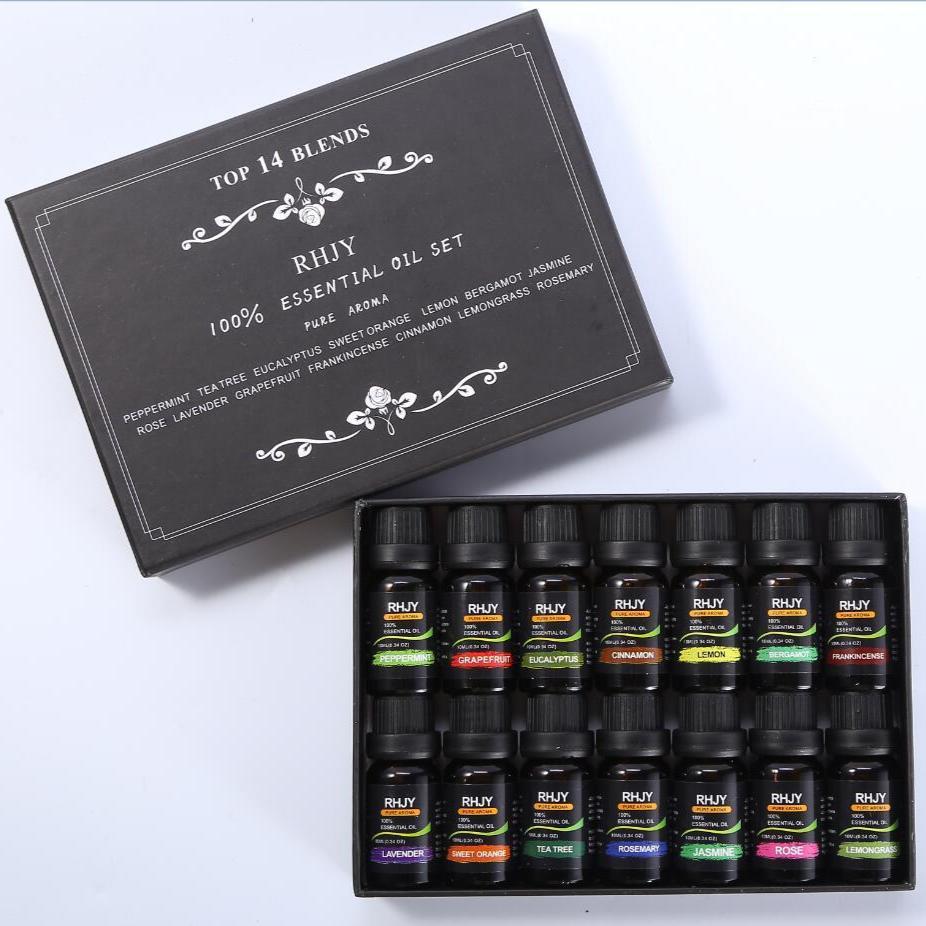 Exclusive Aromatherapy Essential Oil Set — 10ml 14 incense — Front View